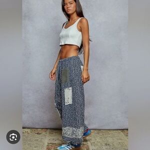 NEW!!! POL Patchwork Blue Jogger Pants, Sz Medium